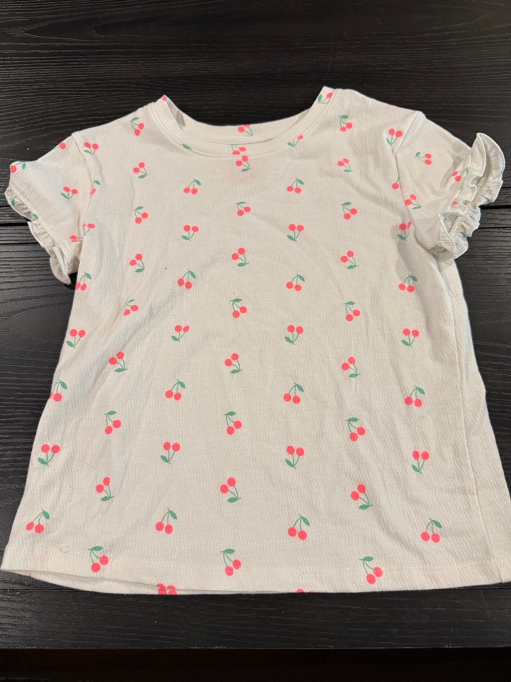Cat & Jack White Tee with Pink Cherry Print